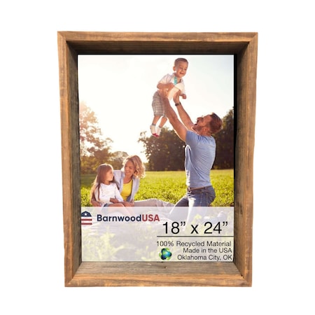 Barnwoodusa Rustic Farmhouse Reclaimed 18x24 Shadow Box, Display Picture Frame 672713217565